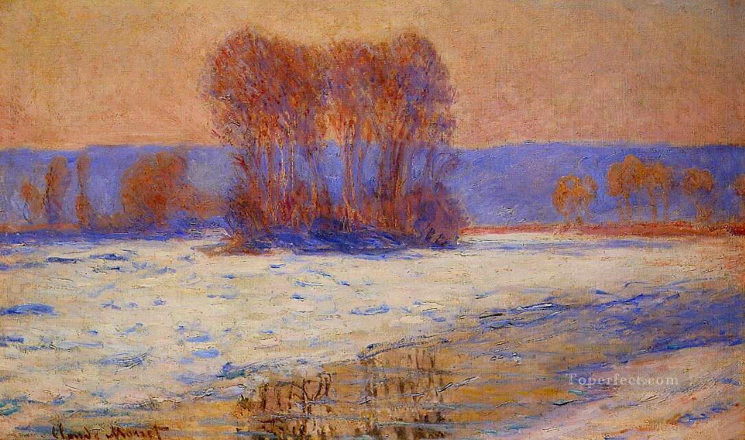 The Seine at Bennecourt in Winter Claude Monet Oil Paintings